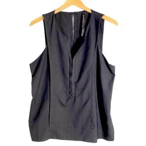 Renee C. Split Neck Sleeveless Top, Size Large
